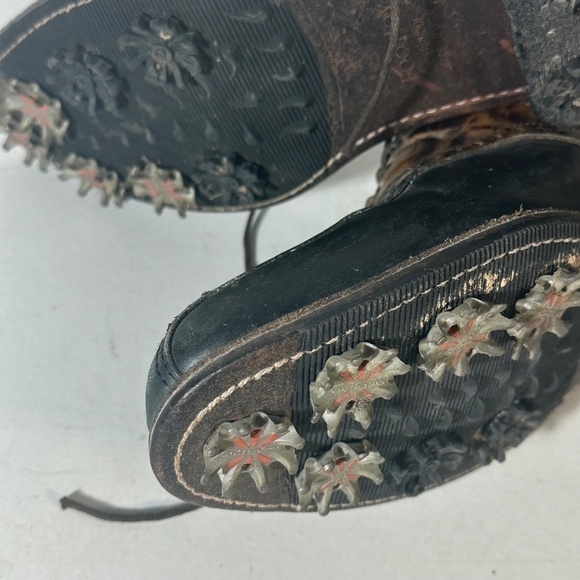 FootJoy Golf Brown Black Leather Cleets Athletic Golfing Golfer Shoes - Picture 10 of 12